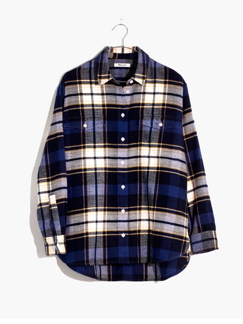 Madewell Flannel Flap-Pocket Oversized Ex-Boyfriend Shirt in Coltrane Plaid